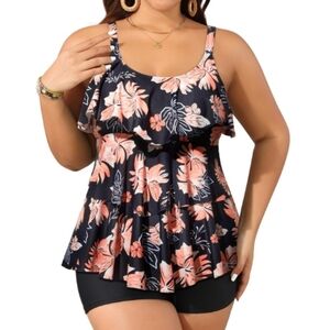 Yonique Women's Plus Size Tankini Swimsuits with Shorts Two Piece Bathing Suits